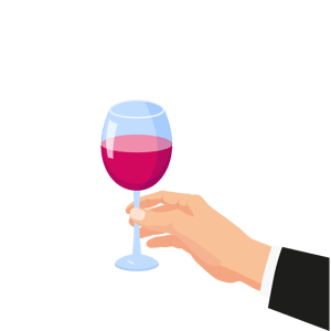 Sommelier holding a glass of wine