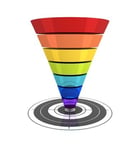 A colorful funnel