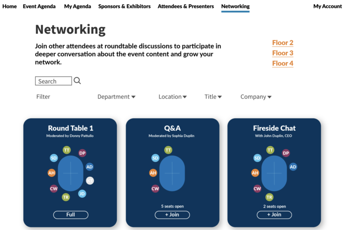 Host Virtual Networking & Executive Roundtables Online