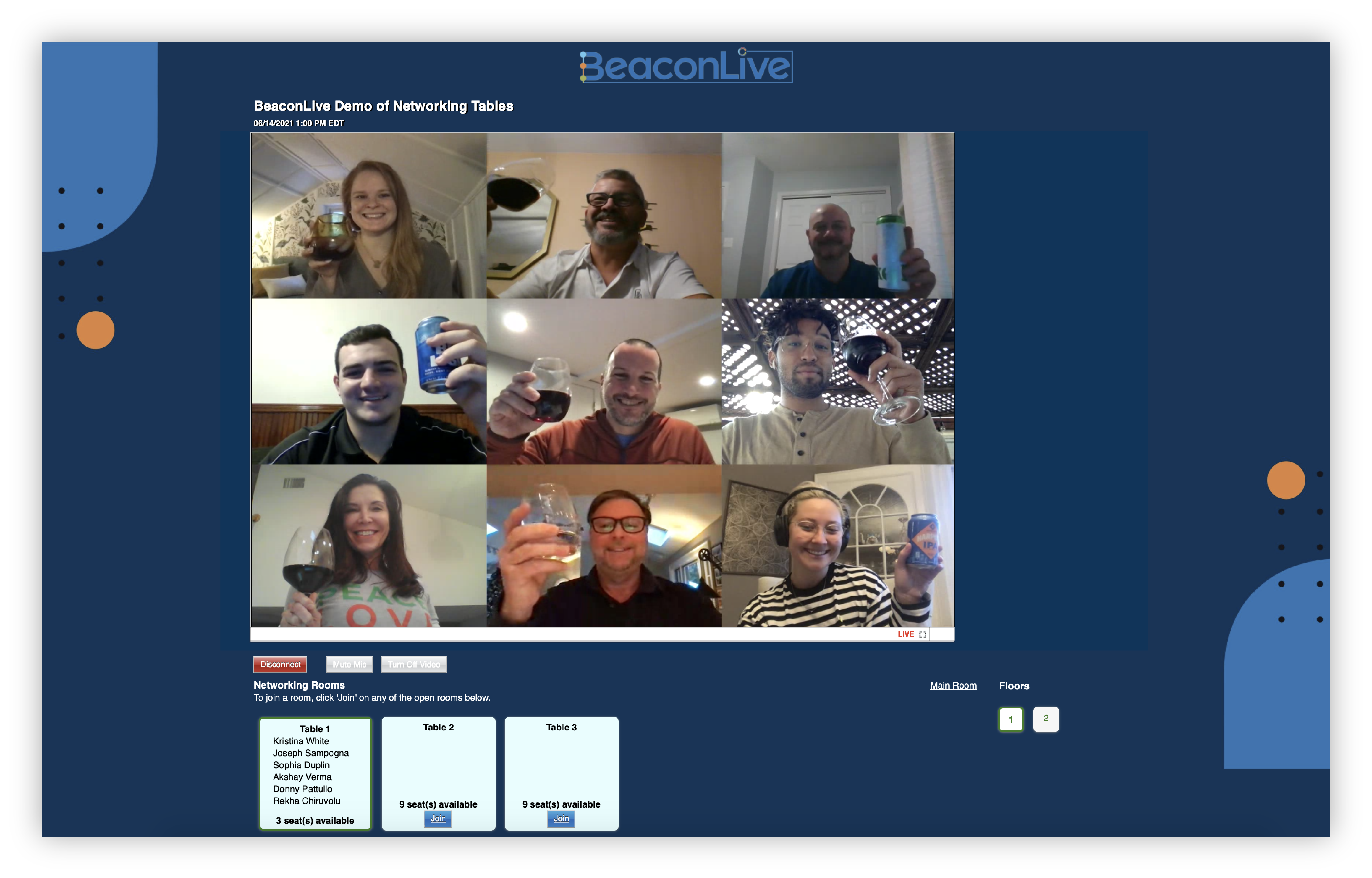Roundtable Networking with drop shadow